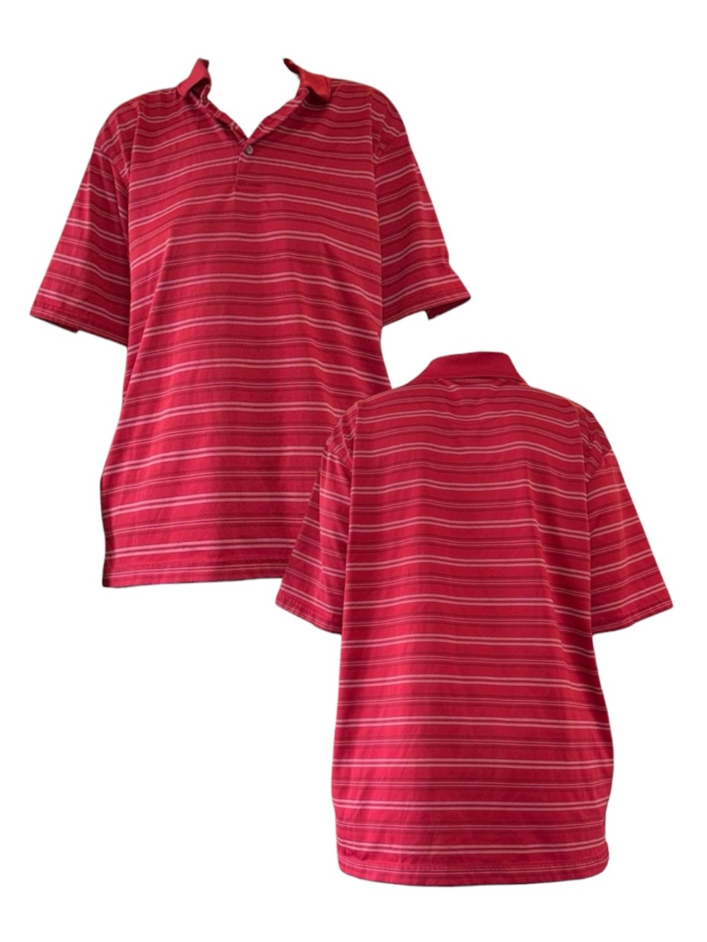 Men's Red Striped Polo Shirt